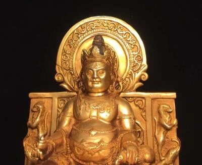 38CM Old Chinese Bronze Statue Buddha N1688