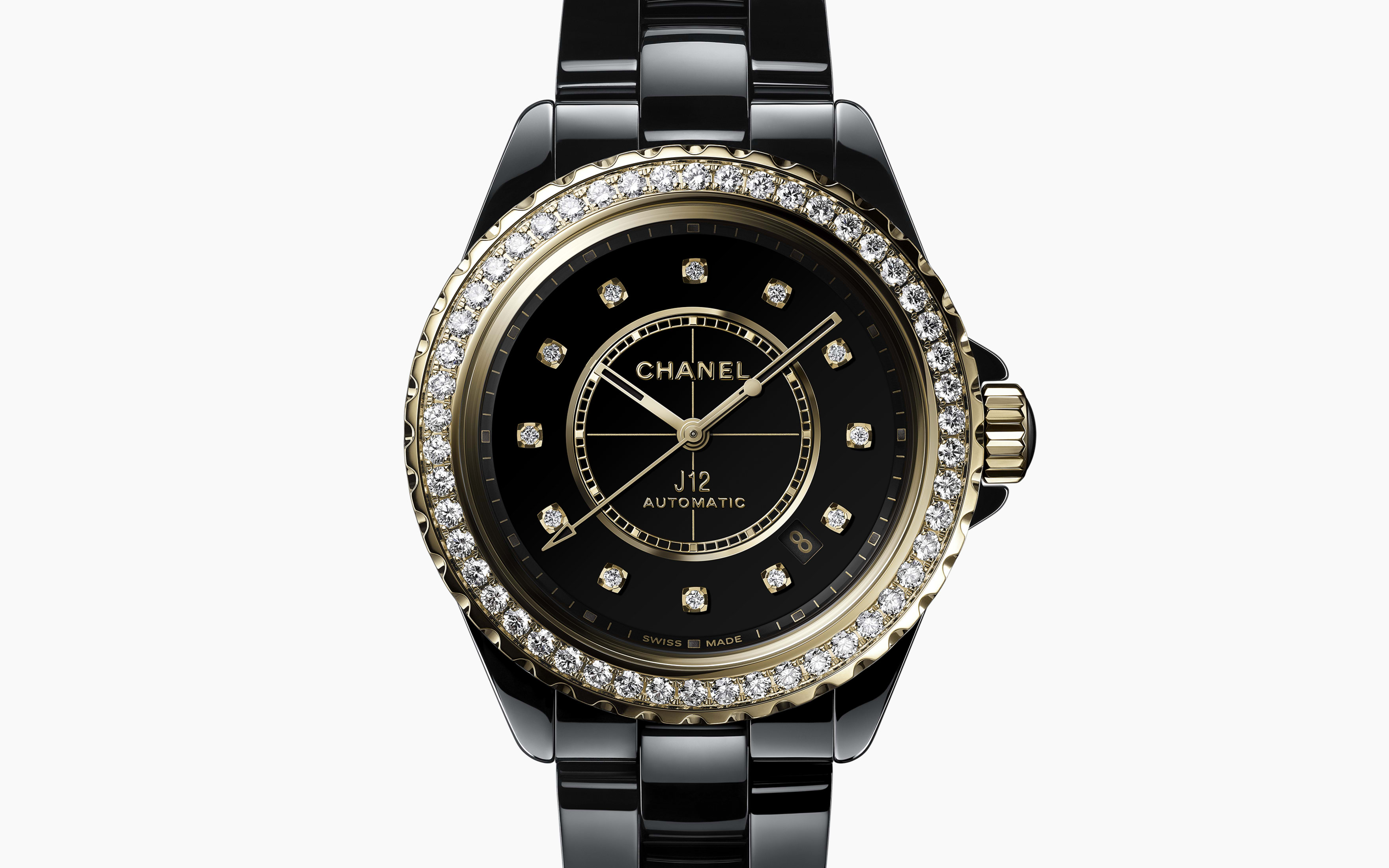 J12 Diamond Bezel Watch Caliber 12.1, 38 MM
