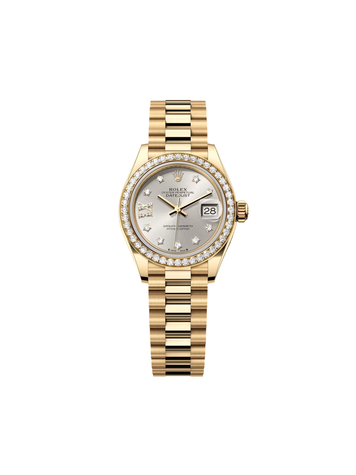 RLX Lady-Datejust 31mm 279138RBR Silver Dial President Bracelet Watch