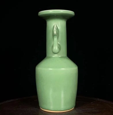 Old Chinese Longquan Kiln Vase w/phoenix ear N116