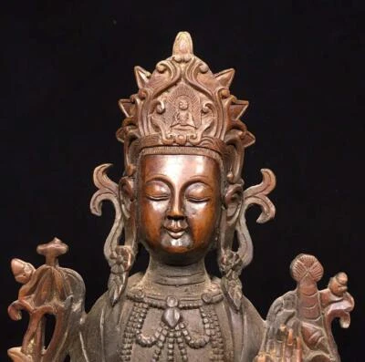 30CM Old Chinese Bronze Statue Buddha N1663