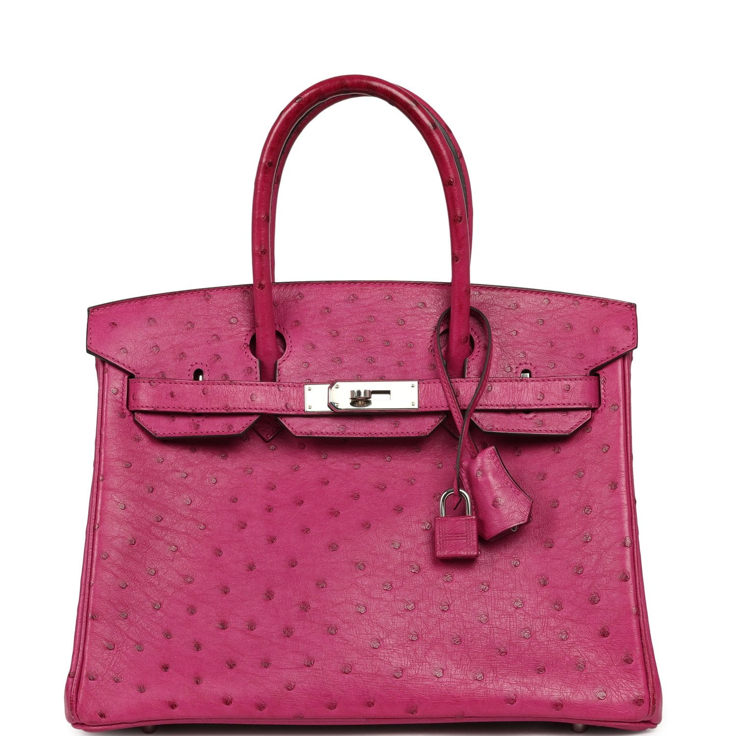 HERMÈS Birkin 30 Rose Pourpre Ostrich Palladium Hardware