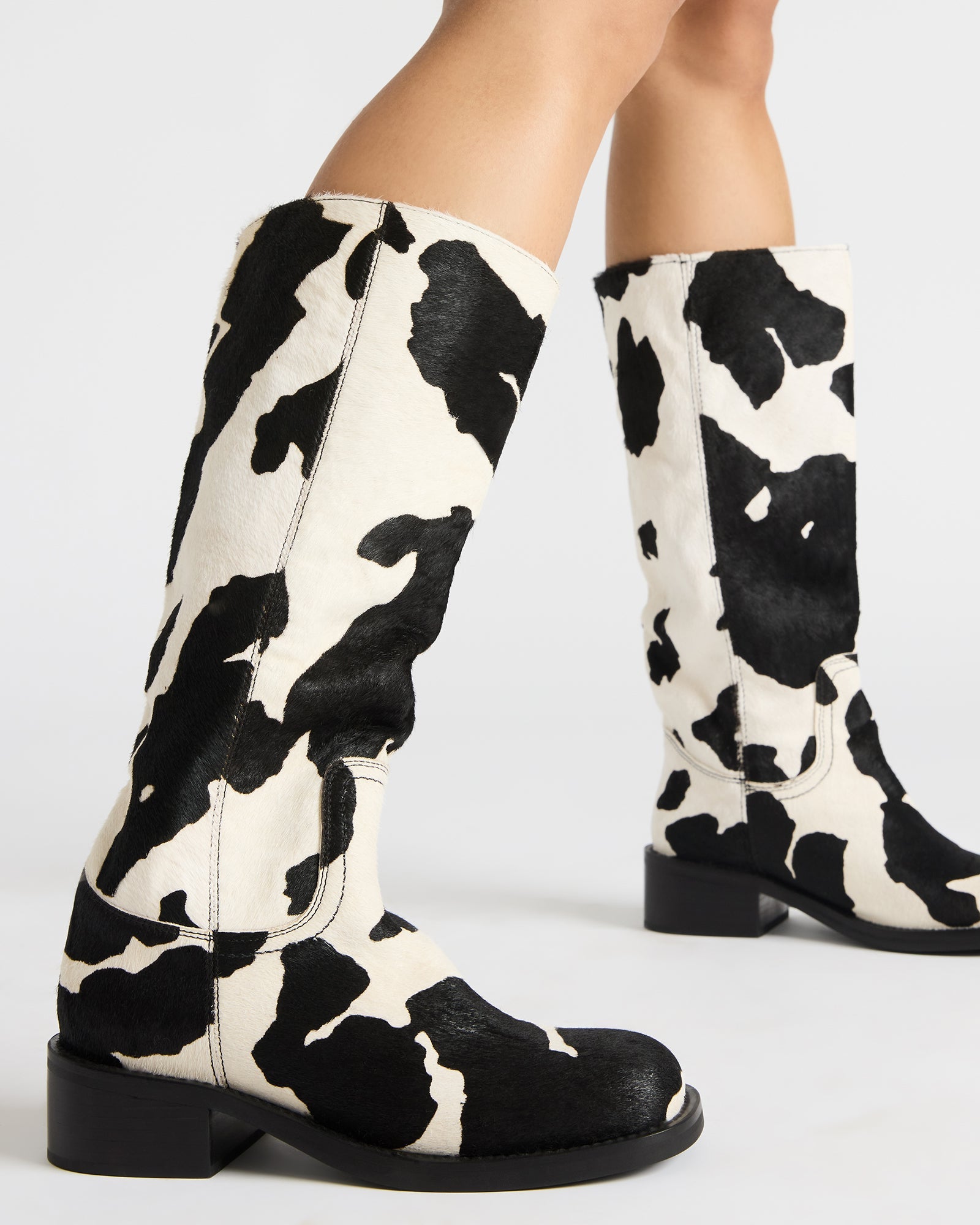 Riggs Black Cow Print