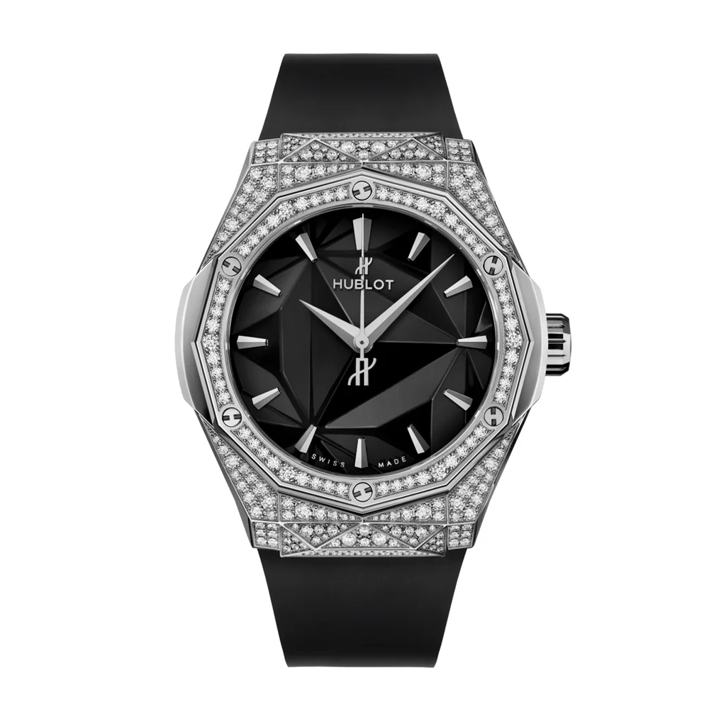 Hublot  Classic Fusion Black Dial Diamond Black Rubber Strap Men's Watch 40mm 550.NS.1800.RX.1604.ORL19