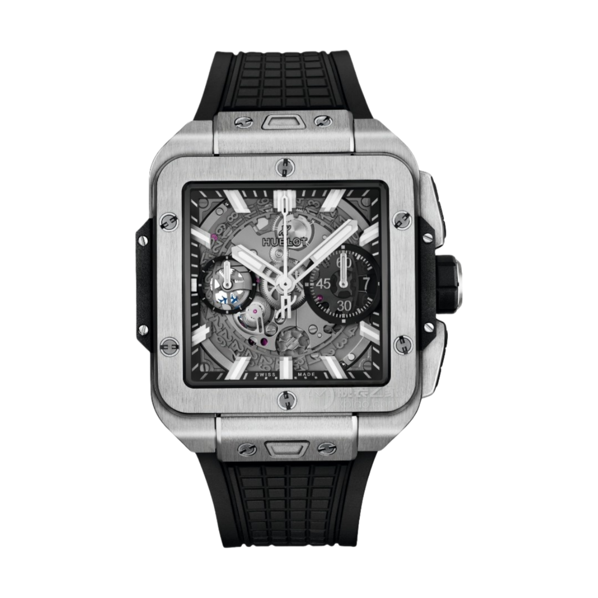 Hublot Square Bang Unico 42mm 821.NX.0170.RX  Titanium Black Skeleton Dial Rubber Strap