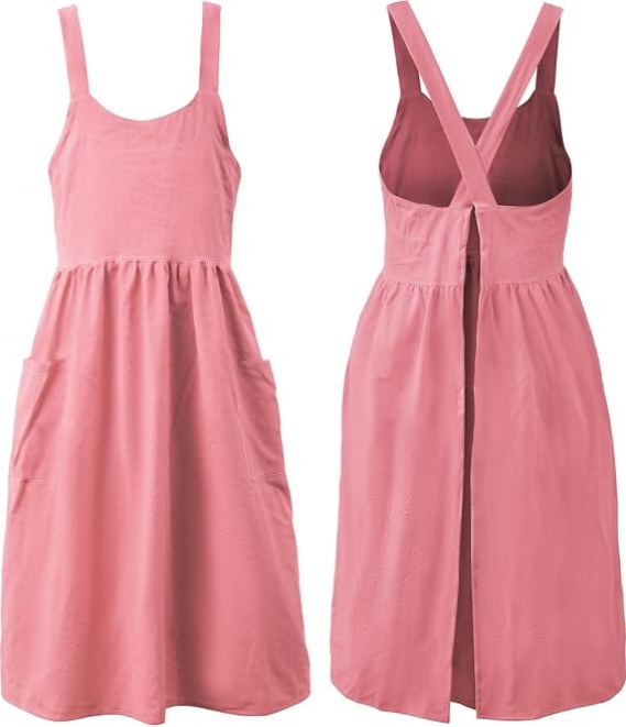 MORWEN Cotton Linen Apron Cross Back Work Apron for Women with Pockets