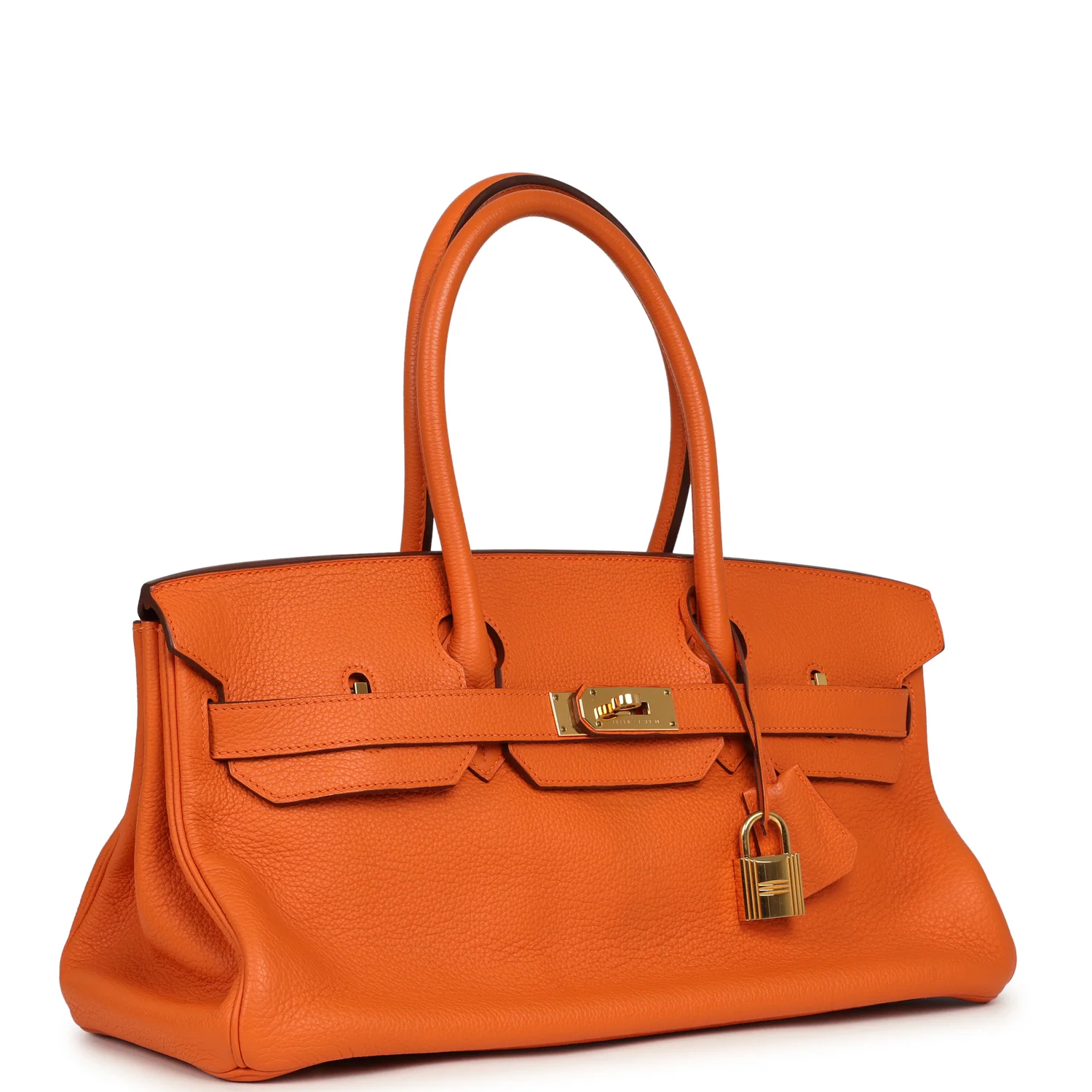 HERMÈS Shoulder Birkin 42 JPG Orange Clemence Gold Hardware