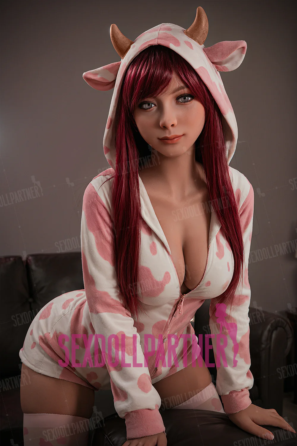 Aksana 4.95ft/151cm #AB17 Head TPE Big Boobs Cute Realistic Adult Love Sex Doll With Red hair