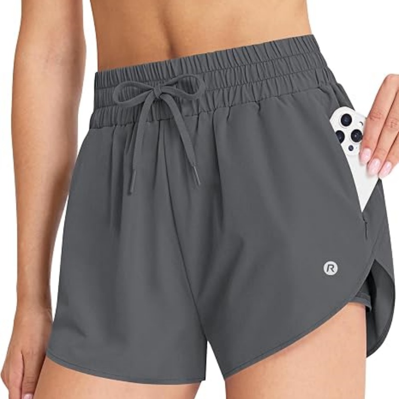 2 in 1 Womens Running Shorts 2.5" Athletic High Waisted