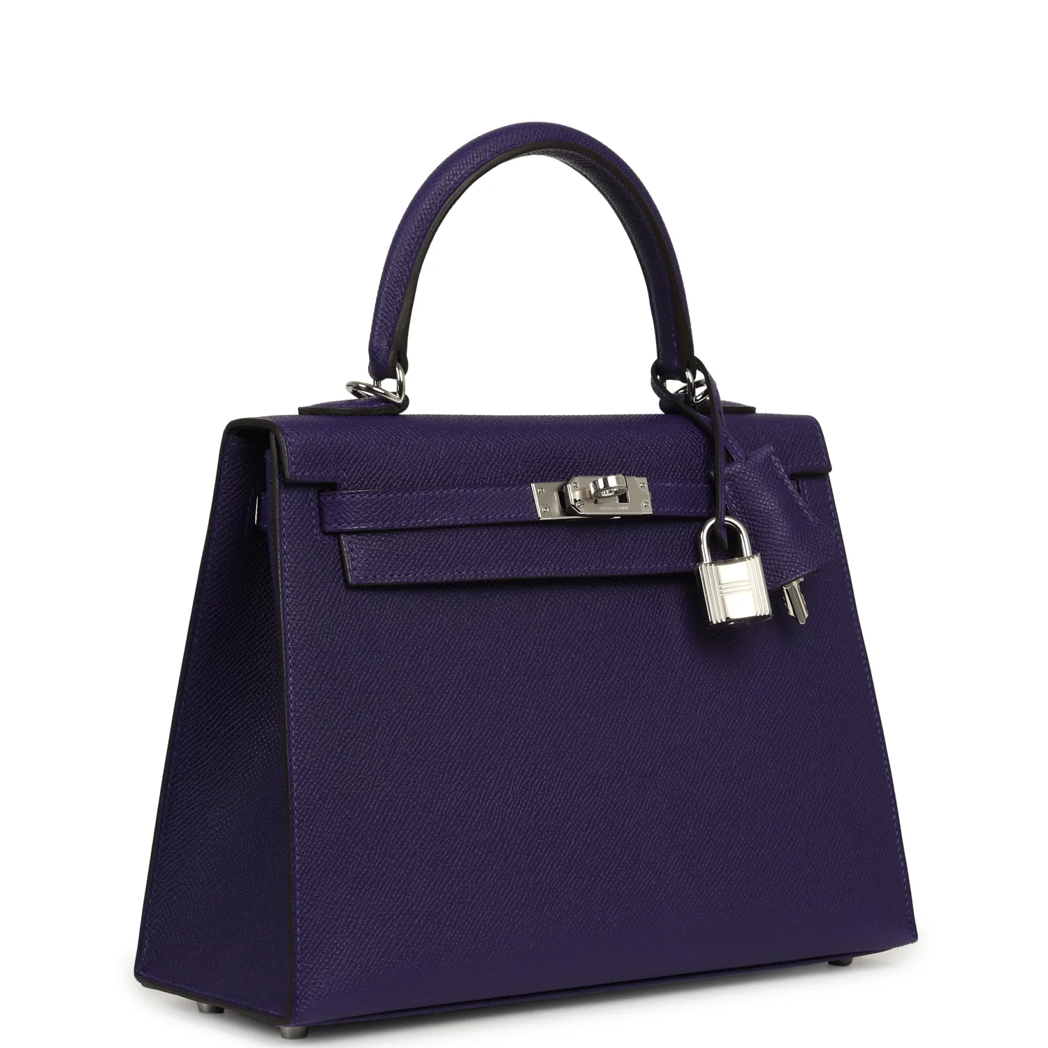 HERMÈS Kelly Sellier 25 Purple Epsom Palladium Hardware
