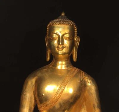 39CM Old Chinese Bronze Statue Buddha N1647