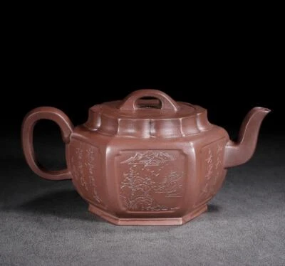 Fan Dasheng Signed Old Chinese Handmade Yixing Zisha Teapot w/hill N2126