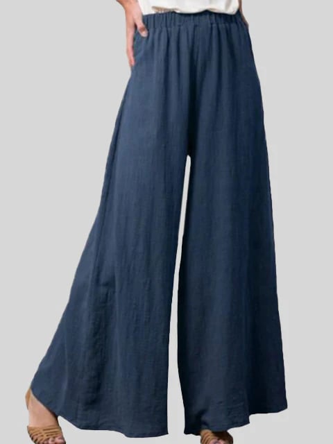 Casual Loose Solid Color Wide Leg Pants