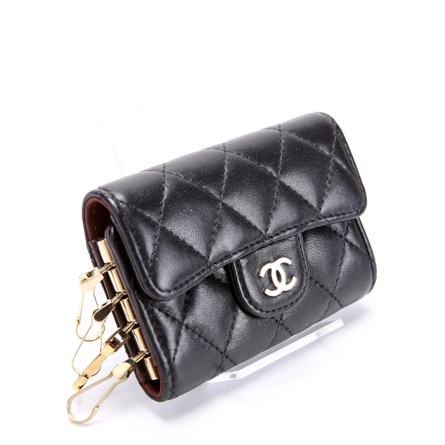 CHANEL Classic Flap 4 Key Holder Lambskin RFID Black