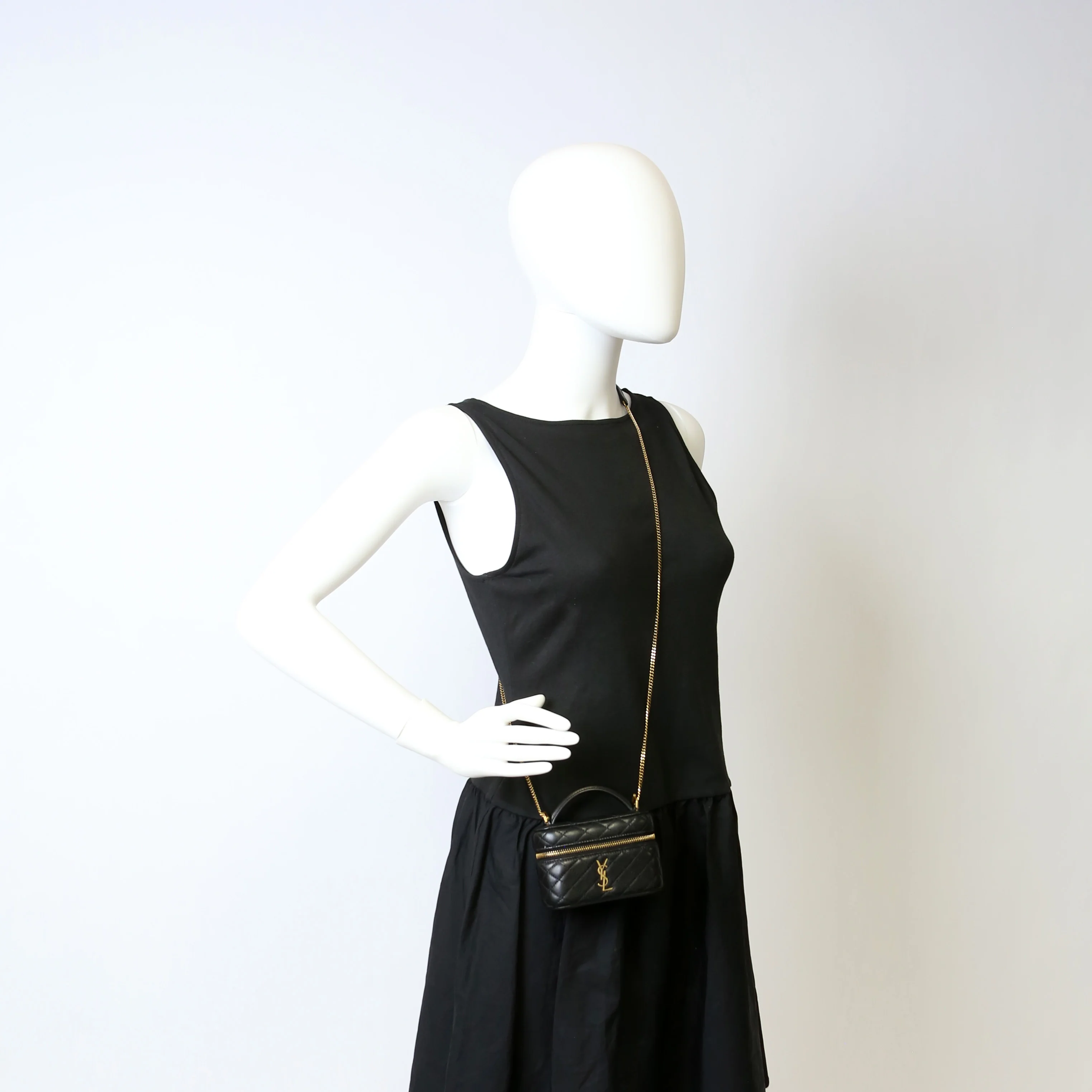 Micro Gaby Vanity Bag Quilted Lambskin Black