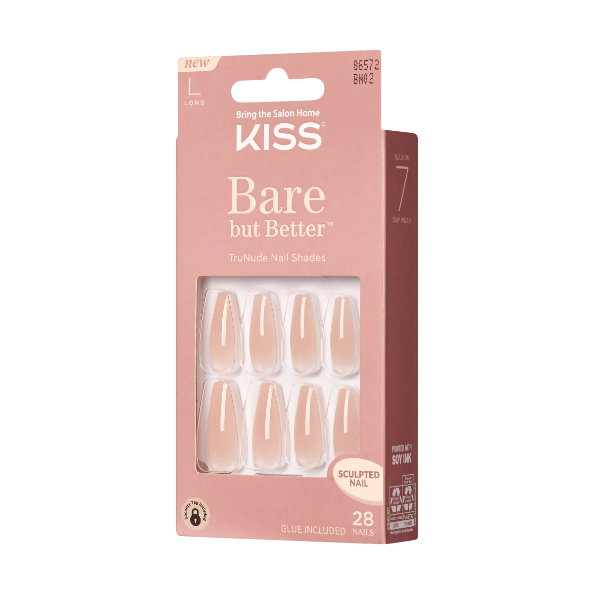 KISS Bare but Better Press On Glue Nails - Nude Drama