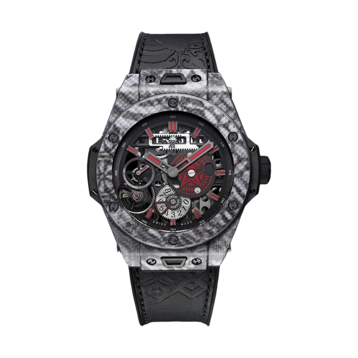 Hublot Big Bang 45mm 414.YF.1137.VR.SHF18  Black Ceramic Skeleton Dial Rubber Strap
