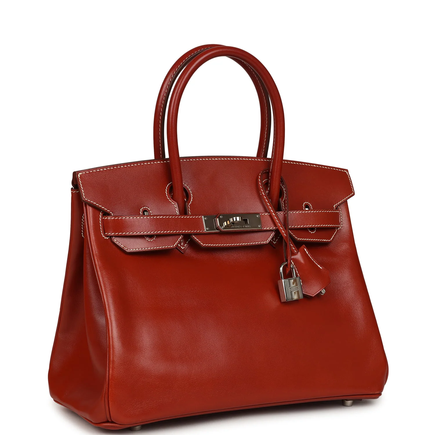 HERMÈS Birkin 30 Brique Box Palladium Hardware