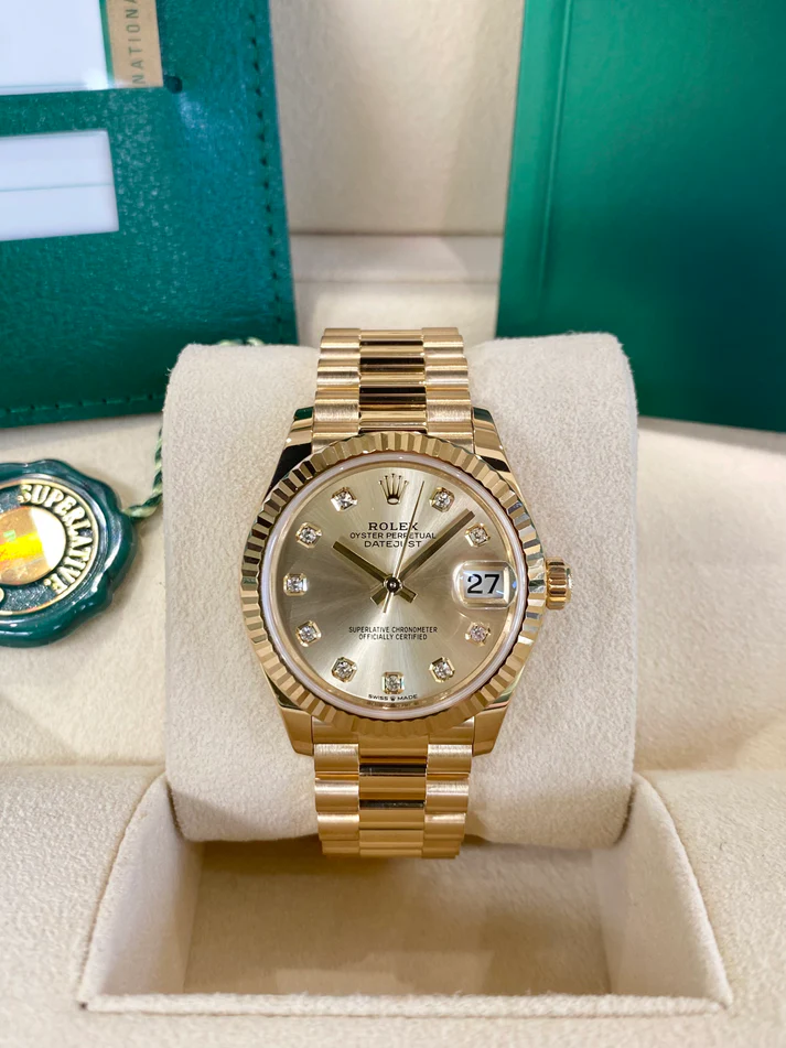 RLX Datejust m278278-0009 Champagne 31mm Dial President Bracelet Watch