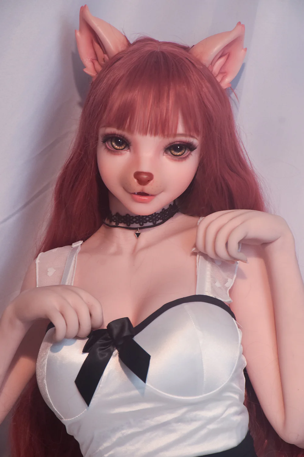 Neko 4.92ft/ 150cm #ZHB003 Full Silicone Furry Cat Hentai Sex Doll With Small Boobs
