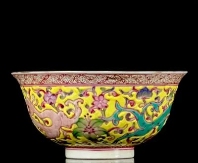 Qianlong Signed Old Chinese Colour Enamel Bowl W/dragon CK421