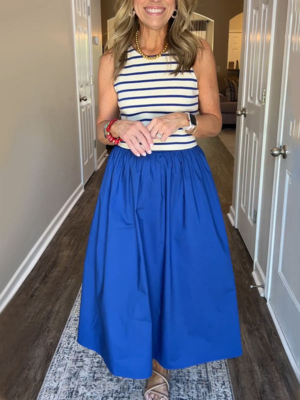 🌲🔥 Summer Striped Sleeveless Dress