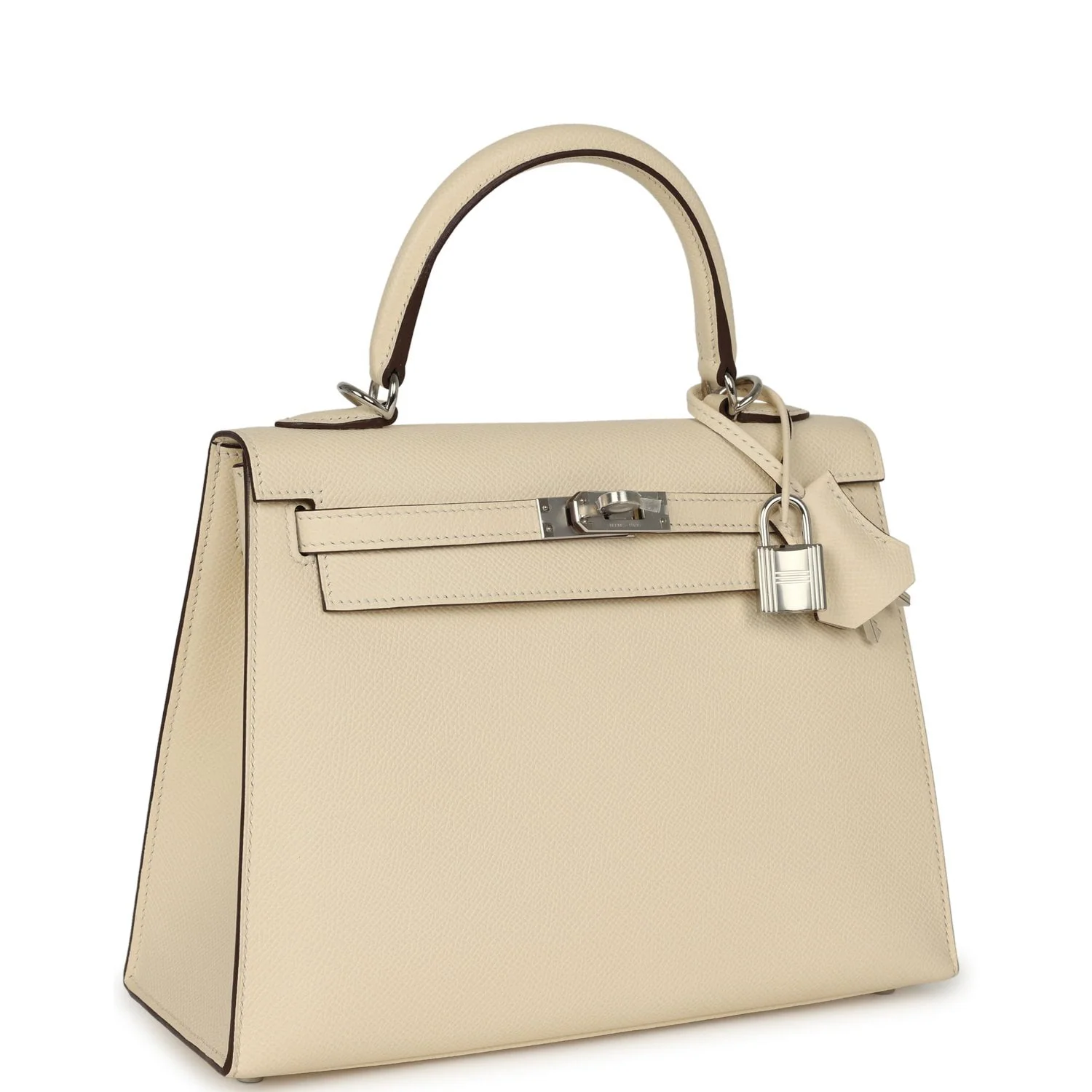 HERMÈS Kelly Sellier 25 Nata Epsom Palladium Hardware