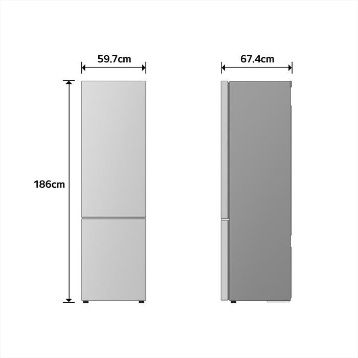 LG - Frigorifero combinato GBBSJ10DPY Classe D 333lt-Argento