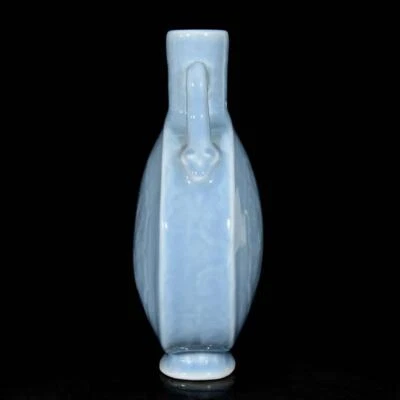 Qianlong Signed Old Chinese Pink Blue Galze Vase W/flower N3180