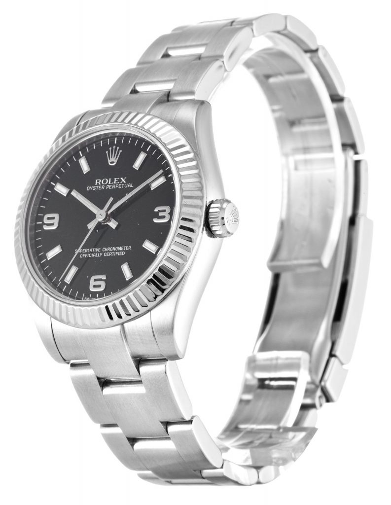 Replica Rolex Oyster Perpetual Lady 31mm Black Dial 177234