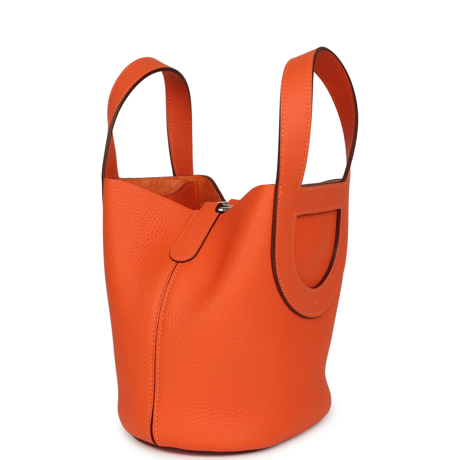 Hermes In-The-Loop 18 Tangerine Clemence, Swift Palladium Hardware