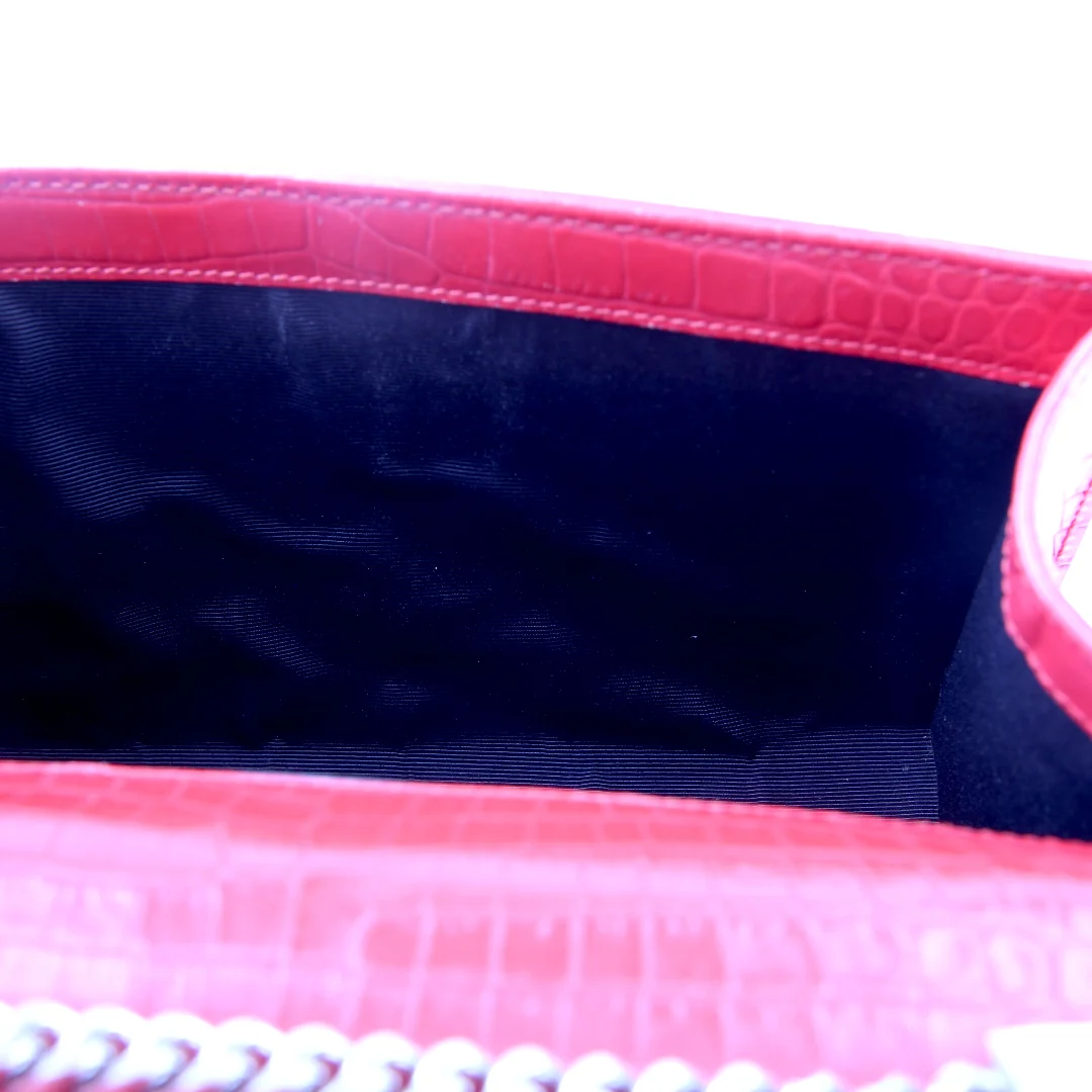 Kate Tassel Satchel Medium Croc Embossed 354119 Red