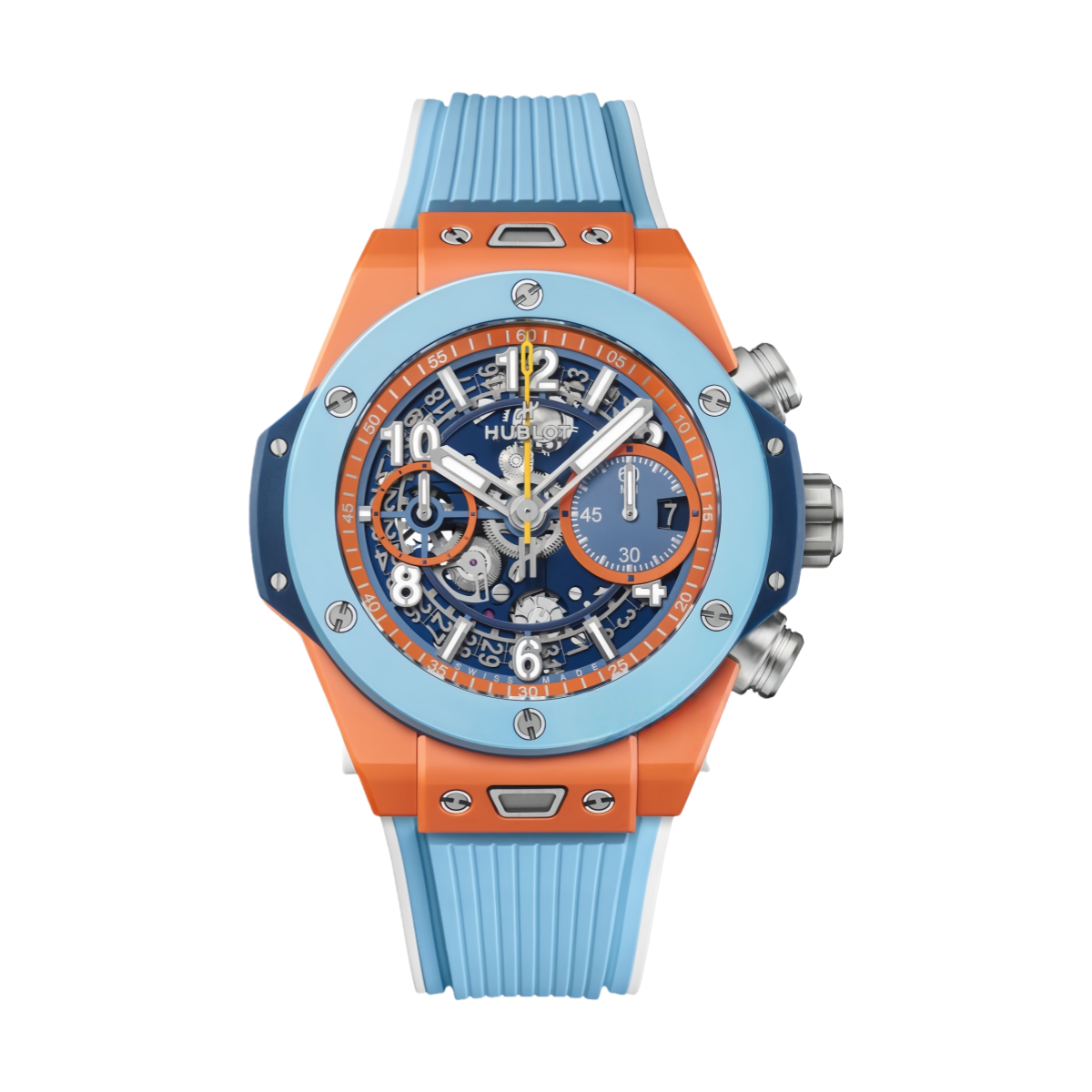 Hublot Big Bang Gulf Limited Edition Blue & Orange Skeleton Dial Chronograph