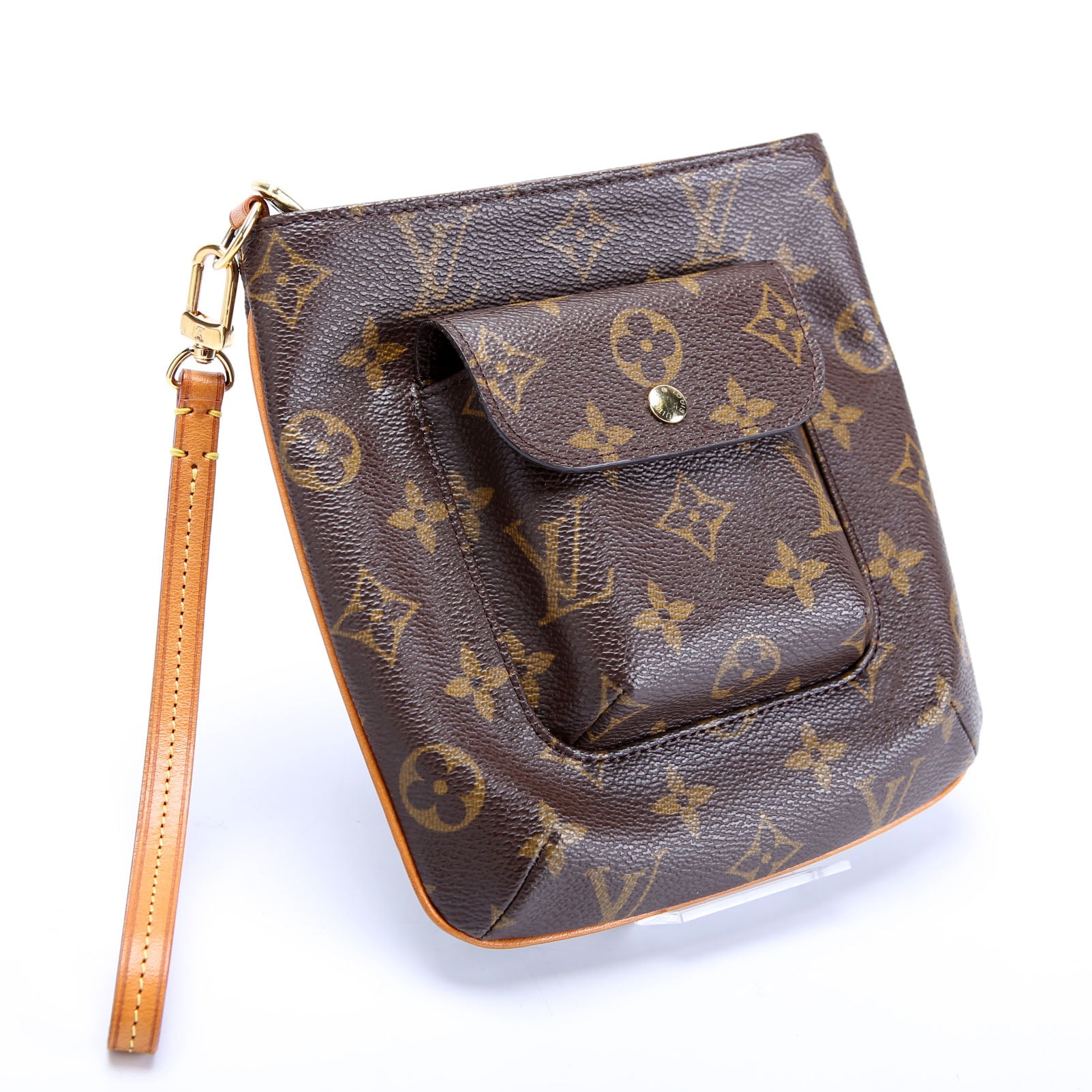 LOUIS VUITTON Partition Wristlet Clutch Monogram Red