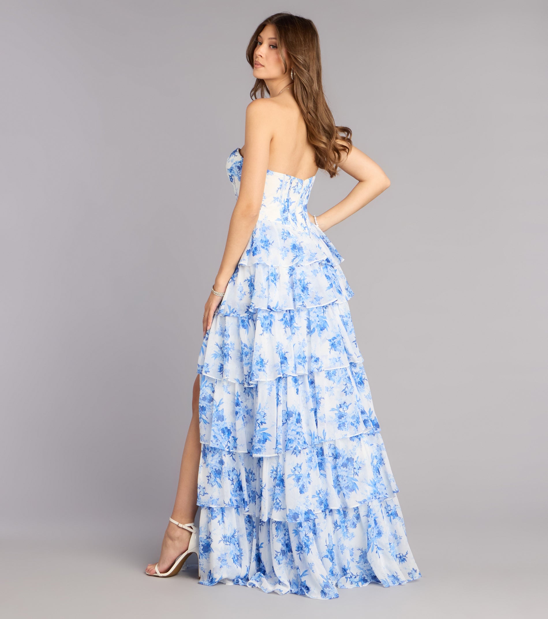 Floral Chiffon Formal Dress