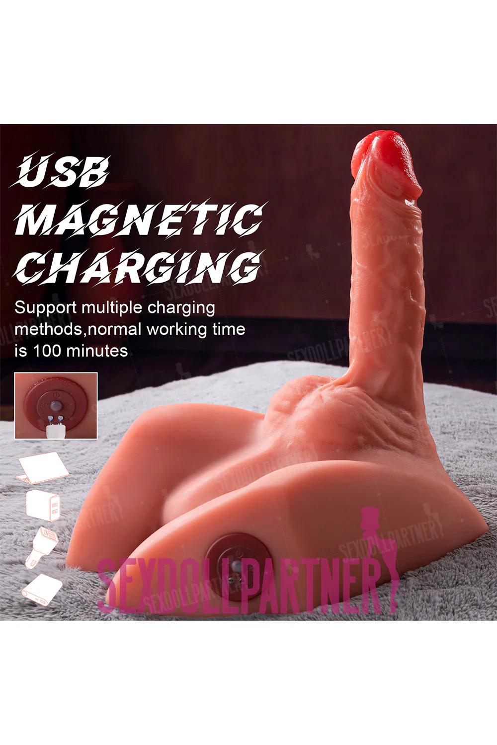 US Stock - SQ-MAR30024 TPE Premium Male Ass Sex Doll With Auto-thrusting Dildo