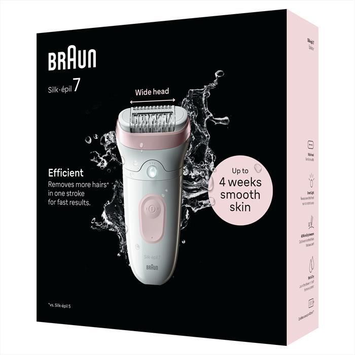 BRAUN - Epilatore Elettrico SILK-ÉPIL 7 7-000-BIANCO/ROSA