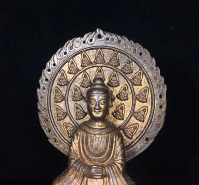 30CM Old Chinese Bronze Statue Buddha N1610