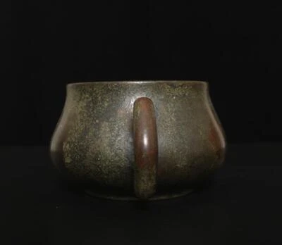 Chen Qiaosheng Signed Old Chinese Bronze or Copper Incense Burner w/ears