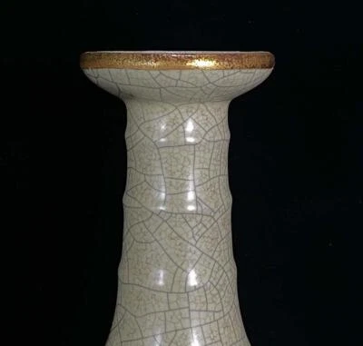 Old Chinese Ge Yao Ge Kiln Gilding Mouth Vase N3