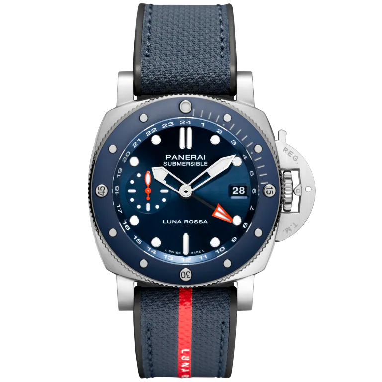 【7A Quality】Panerai Submersible GMT Luna Rossa Titanio 42mm PAM01507