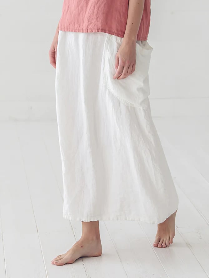 Women Solid Large Pockets Skirt