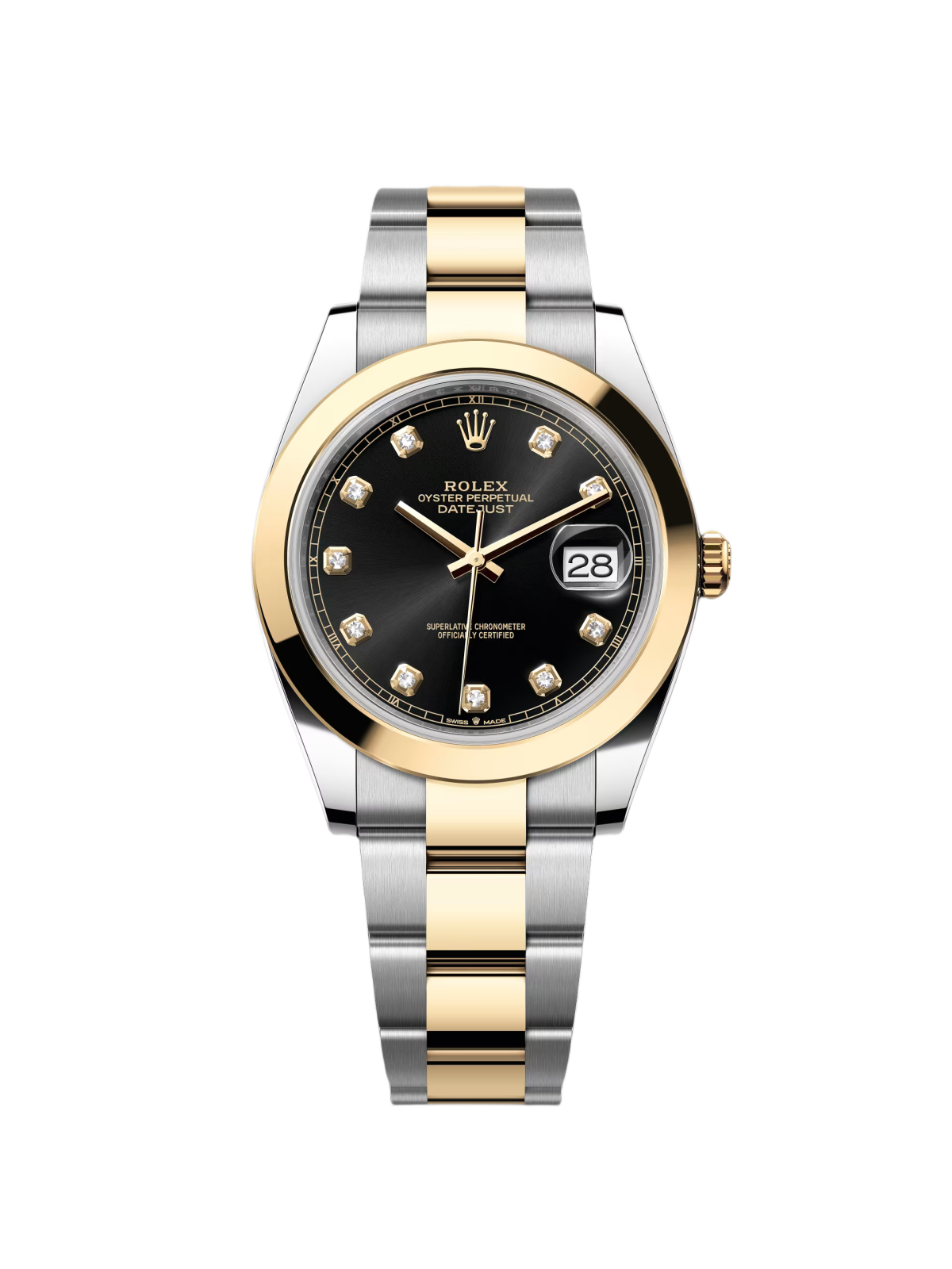 RLX Datejust 41mm 126303 Black Diamond Oyster Steel and Yellow Gold Mens Watch