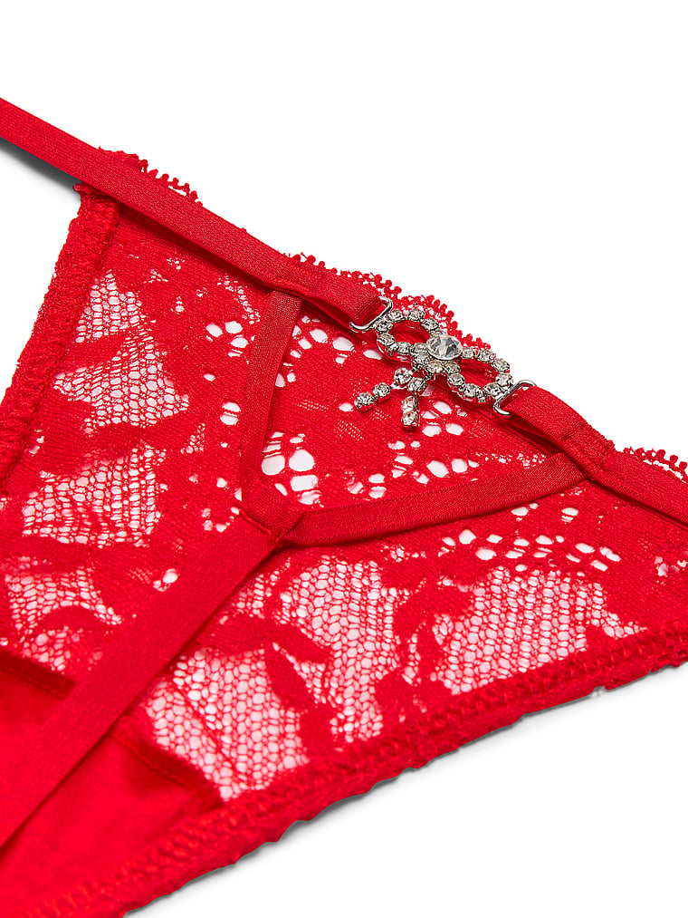 Dream Angels Twinkle Bow Lace V-String Panty Twinkle Lace
