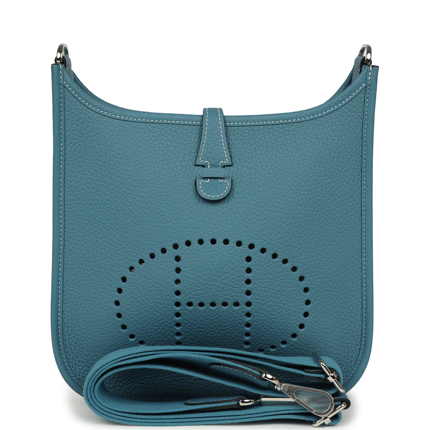 HERMÈS Evelyne 23 Blue Jean Clemence Palladium Hardware