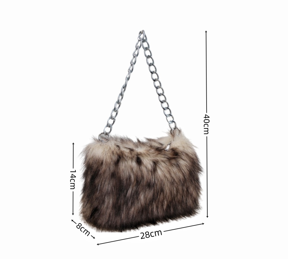 Plush leopard evening bag Asian style shoulder bag