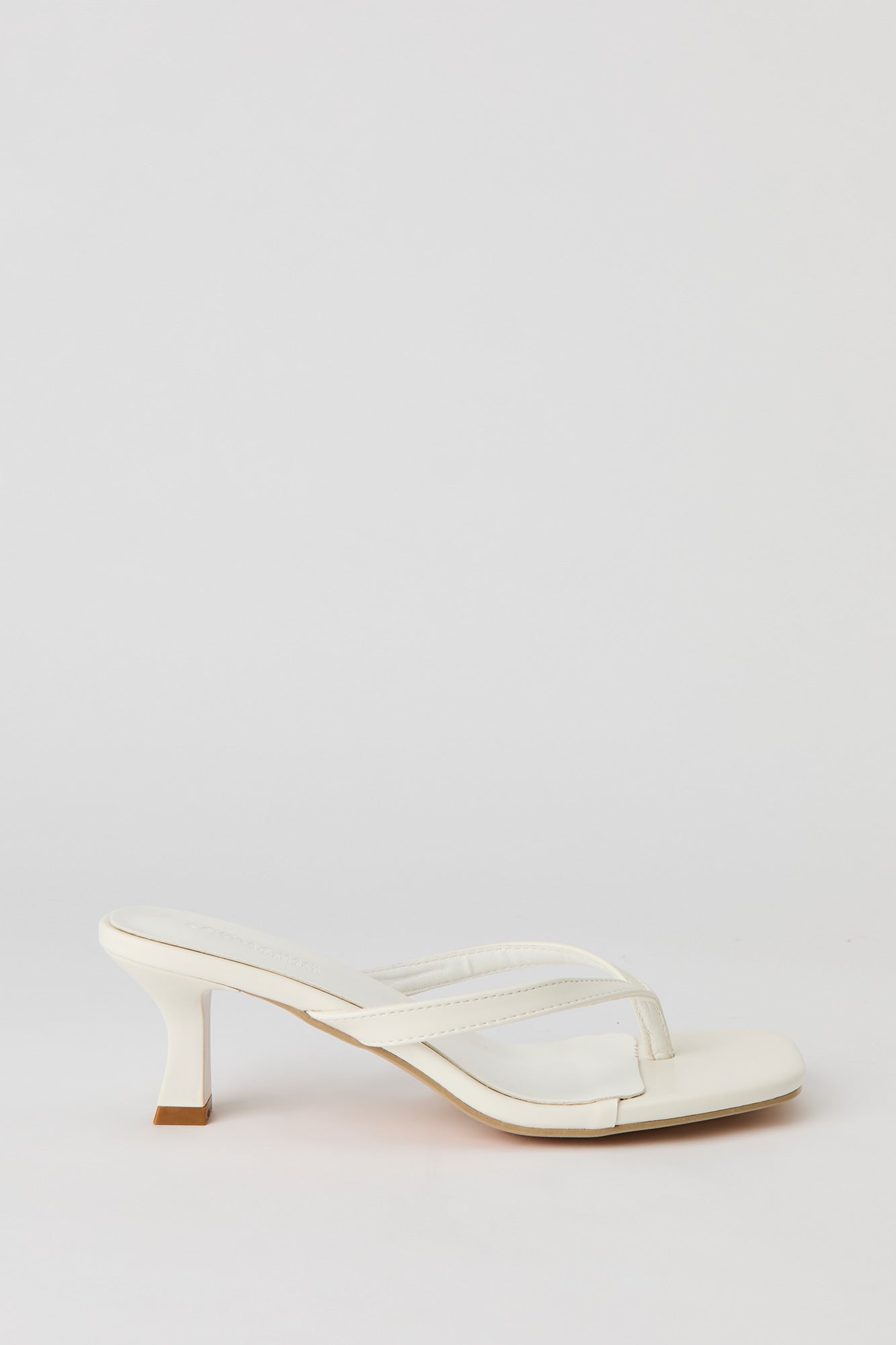 Faux Leather Thong Kitten Heel