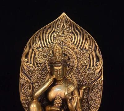 31CM Old Chinese Bronze Statue Buddha N1646