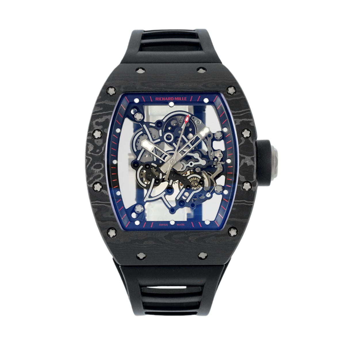 【7A Quality】Richard Mille RM055 Skeleton Watch with Black Rubber Strap – Super Clone