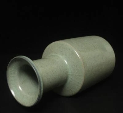 23CM Xuanzheng Signed Old Chinese Ru Yao Ru Kiln Vase